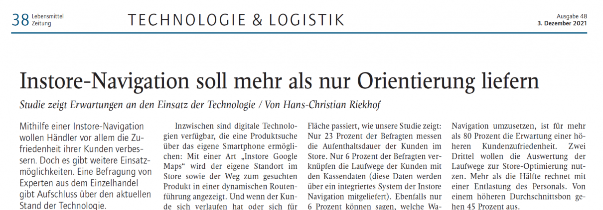 PFH-Studie zur Instore Navigation