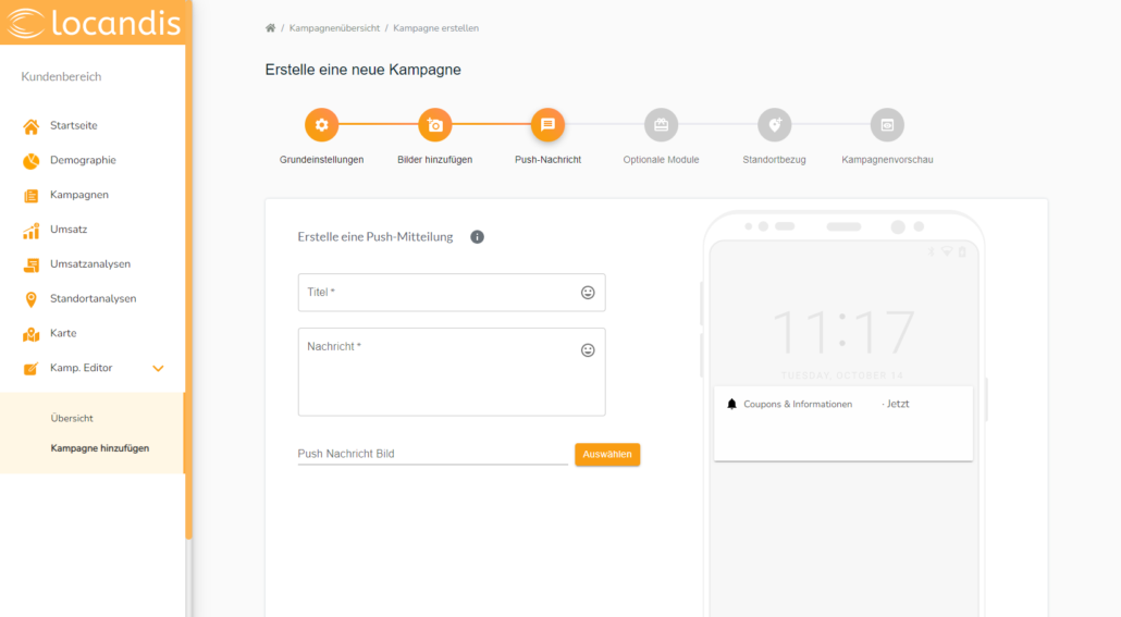 locandis Web-Frontend