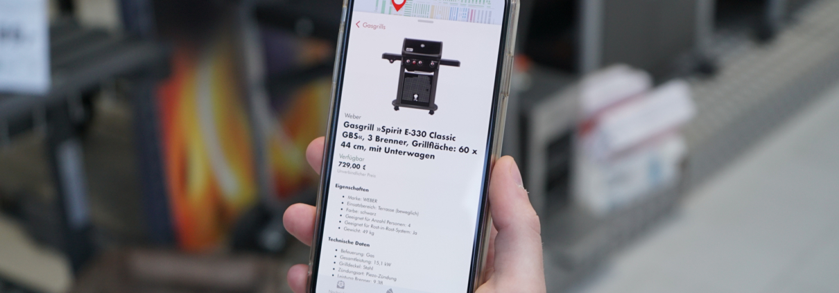Produktsuche und Indoor Navigation sind auch für kleinere Verkaufsflächen interessant.